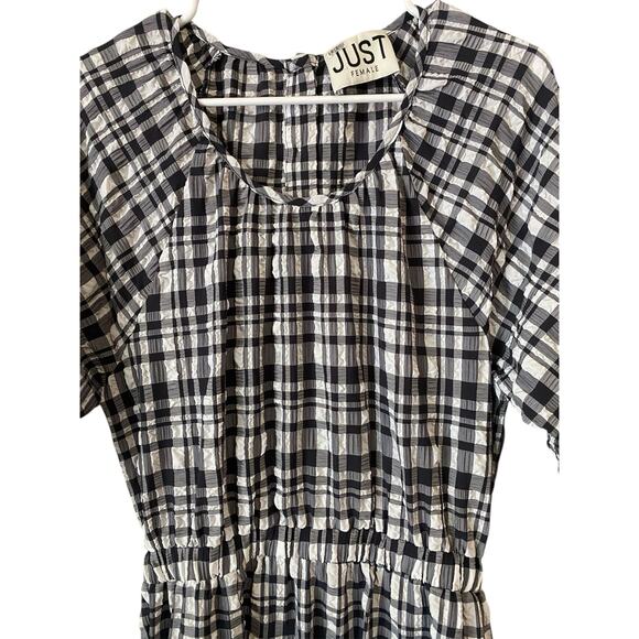 Anthropologie Just Female Hamilton Midi Dress Large Gingham Lightweight Cottage - Picture 8 of 15